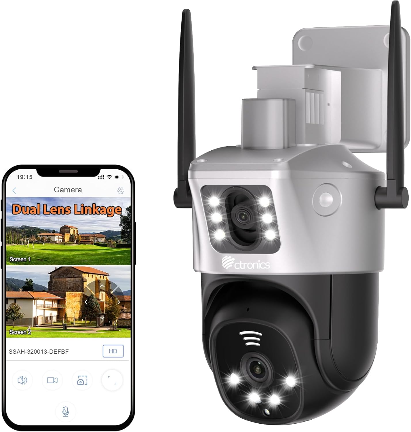 كاميرا Ctronics Dual Lens Linkage عدستان مترابطتان